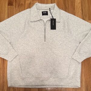 Abercrombie & Fitch Women's Gray YPB neoknit Half-Zip Sweatshirt